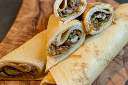 Thumbnail for Herzhafte Pfannkuchen gefüllt mit Champignons