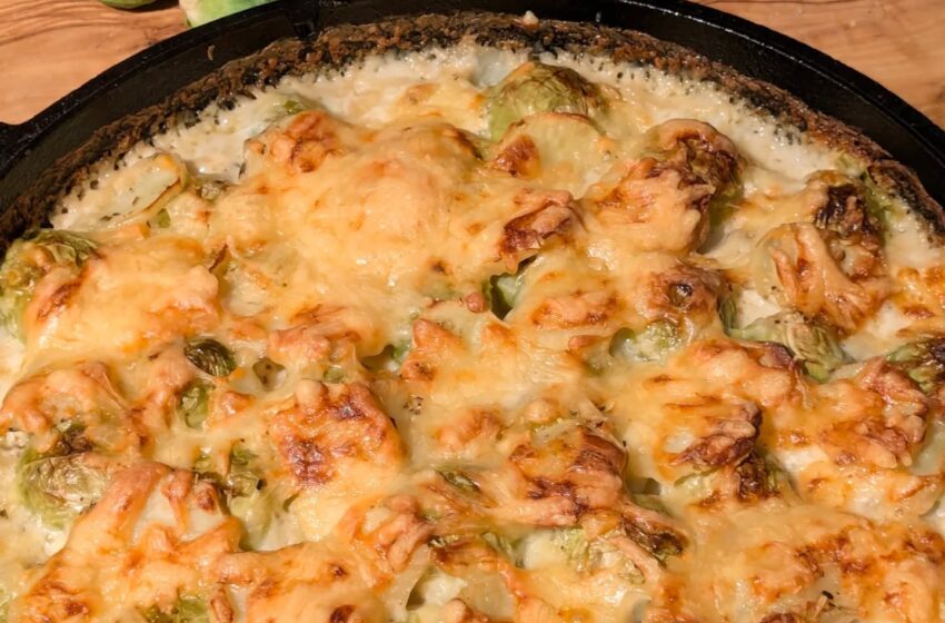 Kartoffelgratin mit Rosenkohl