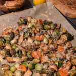 Rosenkohl-Brokkoli-Blech mit Tofu