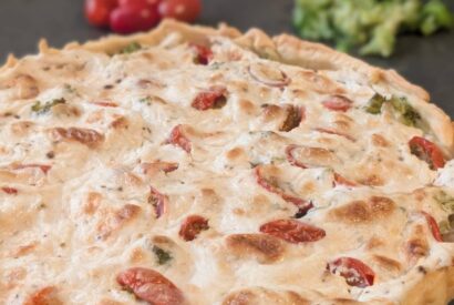 Thumbnail for Vegane Quiche mit Tomaten und Brokkoli