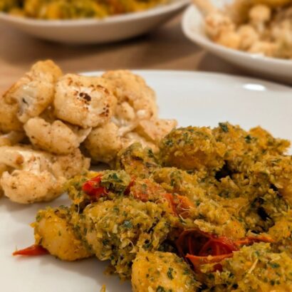 Gnocchi mit Blumenkohlreis und Blumenkohl-Wings